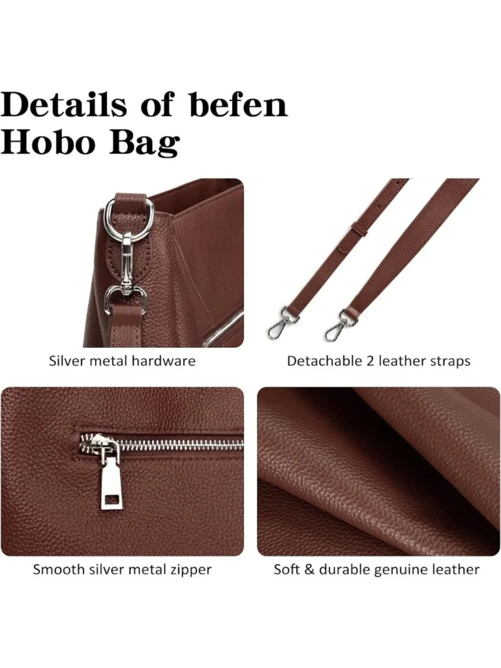 Soft Genuine Leather Hobo Bag for Women | Versatile Crossbody & Shoulder Purse